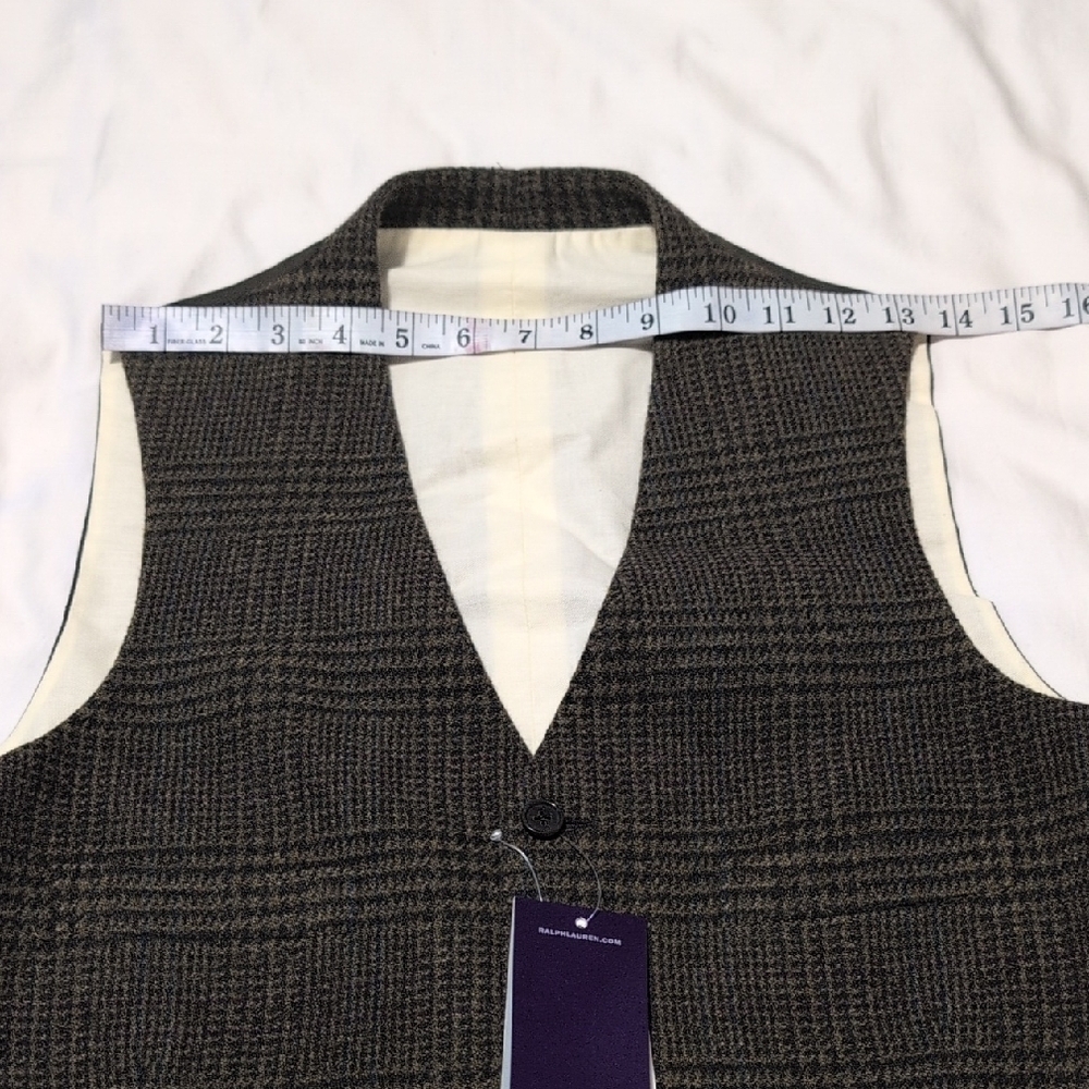 Ralph Lauren Purple Label Charcoal and Ivory Vest - Picture 4 of 11